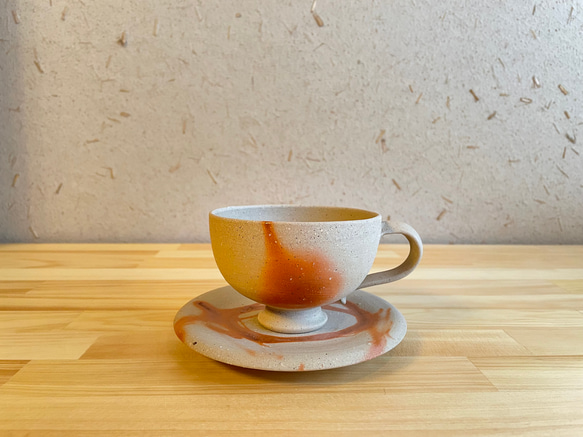 備前焼】コーヒーカップ&ソーサー〜緋襷 hidasuki〜 ティーカップ 乗松