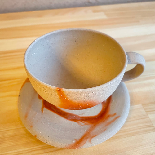 備前焼】コーヒーカップ&ソーサー〜緋襷 hidasuki〜 ティーカップ 乗松