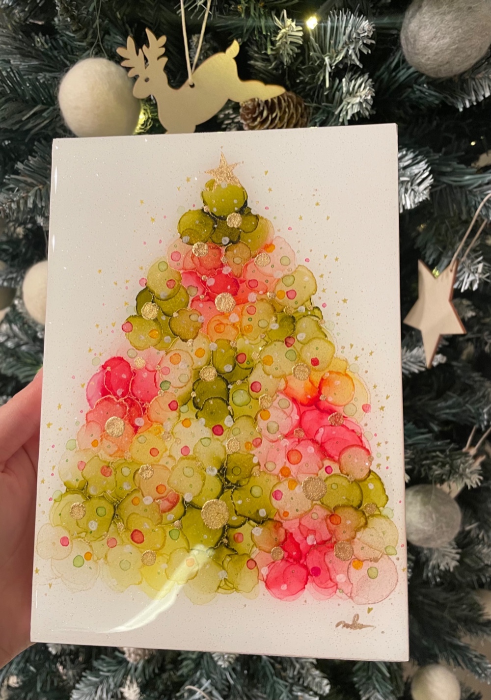 新品　コーラル＆タスク　クリスマスツリーアート