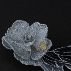 8PIECE FLOWER 刺繍ピアス イヤリング (silver) 2枚目の画像