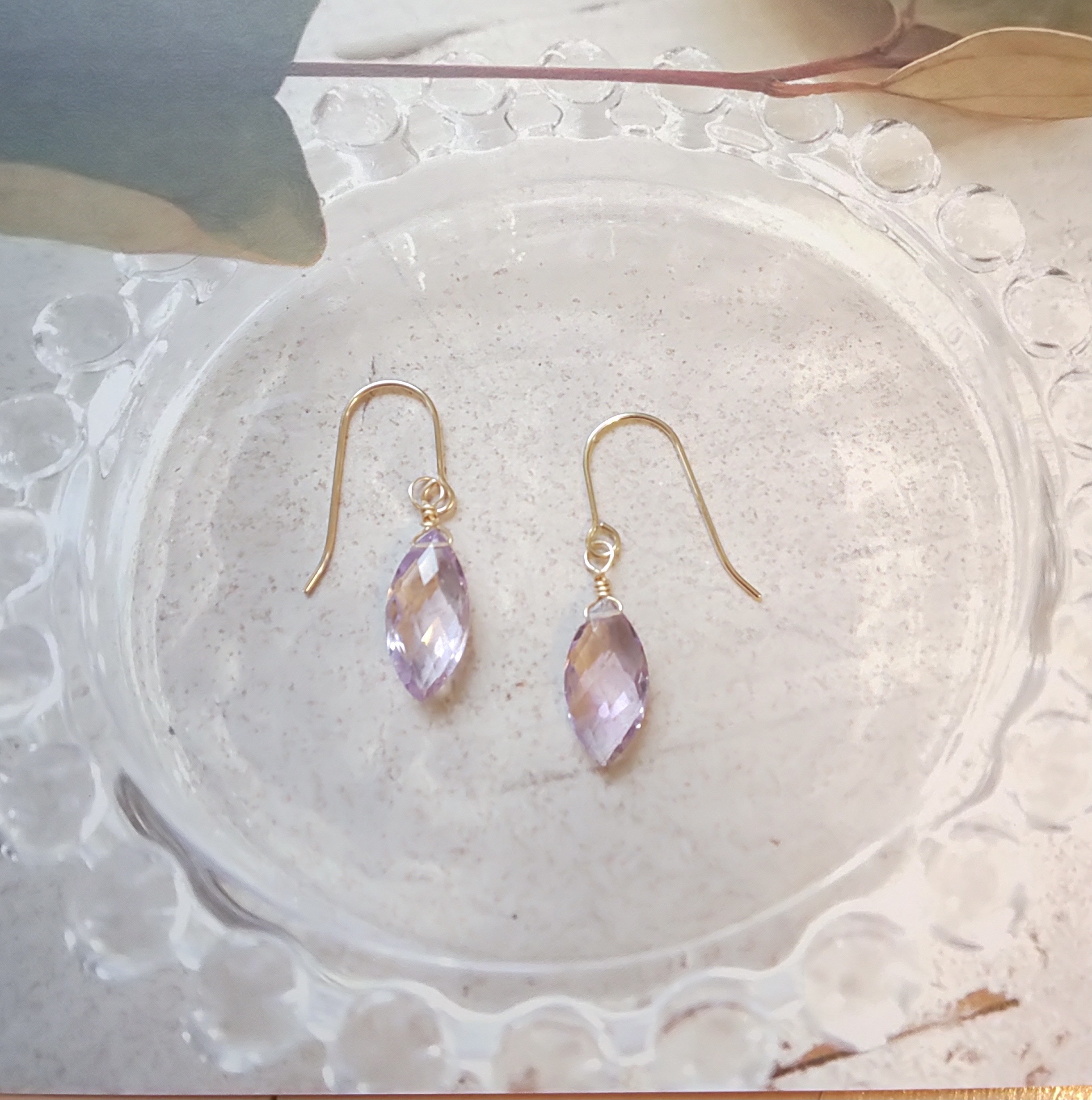 展示品】大粒☆宝石質シトリン✽クリスタル14kgfピアス