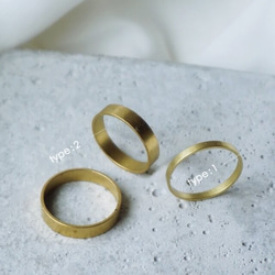 [フラットリング］ゴールド　指輪　真鍮　シンプル R382B12　メンズ　レディース　厚め　太め 2枚目の画像