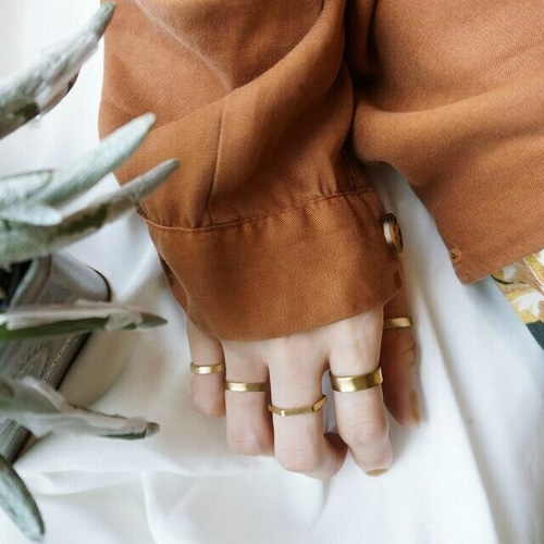 ヘキサゴンリング] 11号 ゴールド シルバー 多角形 八角形 六角形