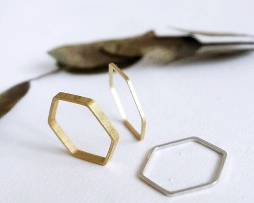 ヘキサゴンリング] 11号 ゴールド シルバー 多角形 八角形 六角形