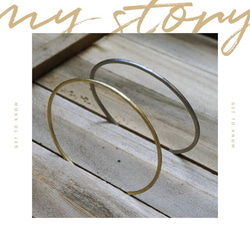 華奢 バングル [サイズ選択可能] [ステンレス・真鍮製]シルバー ゴールド ユニセックス シンプル  ブレスレット 細 4枚目の画像