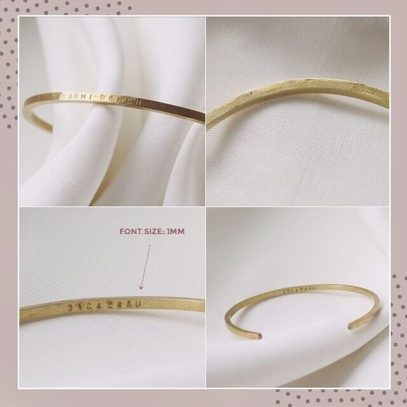 スクエア バングル[両面刻印可能][ペアにもできる]ゴールド ブレスレット 誕生日 プレゼント お揃い 名入れ 記念日 10枚目の画像