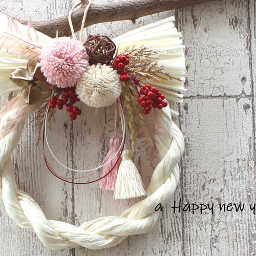新作*天然素材お正月飾りリース WP しめ縄・しめ飾り Danke! f&l 通販  