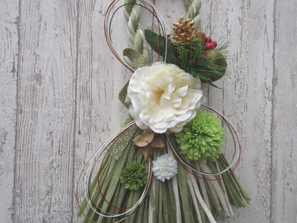 再販人気のお正月しめ縄飾りリース　G-1 3枚目の画像