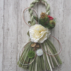 再販人気のお正月しめ縄飾りリース　G-1 4枚目の画像