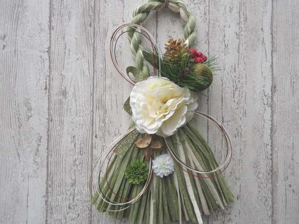 再販人気のお正月しめ縄飾りリース　G-1 4枚目の画像