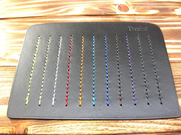 昭南皮革ベンズ使用・大容量コインケース付きウォレット（黒）受注製作　糸色が選べる 10枚目の画像