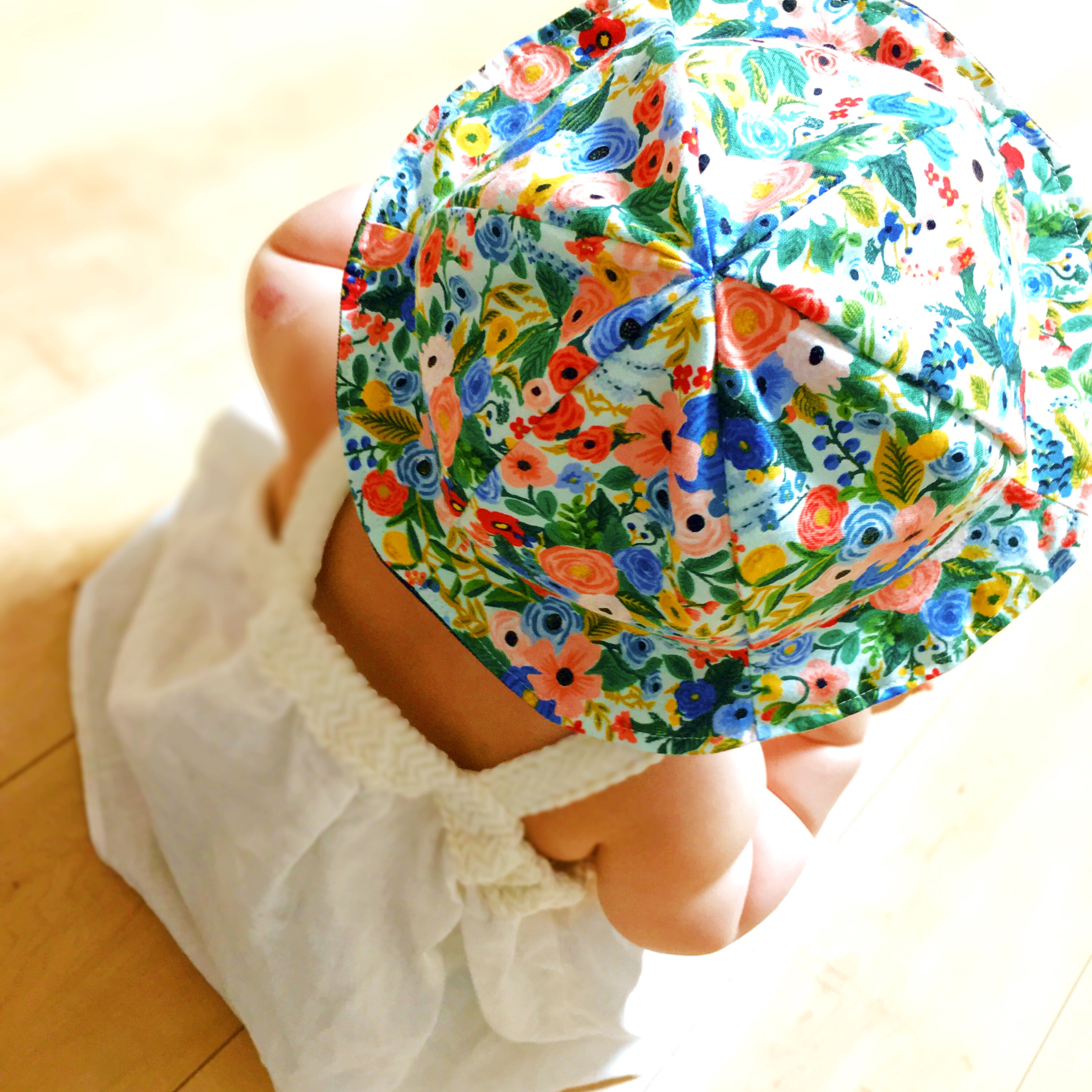 ＊Cotton + Steel ベビー帽子 リバーシブル＊ flower＊(set割あり)