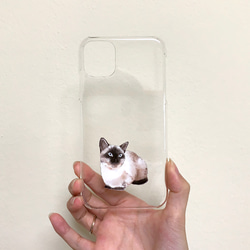 《送料無料》 帰りを待つシャム猫 iphoneケース 全機種対応 2枚目の画像