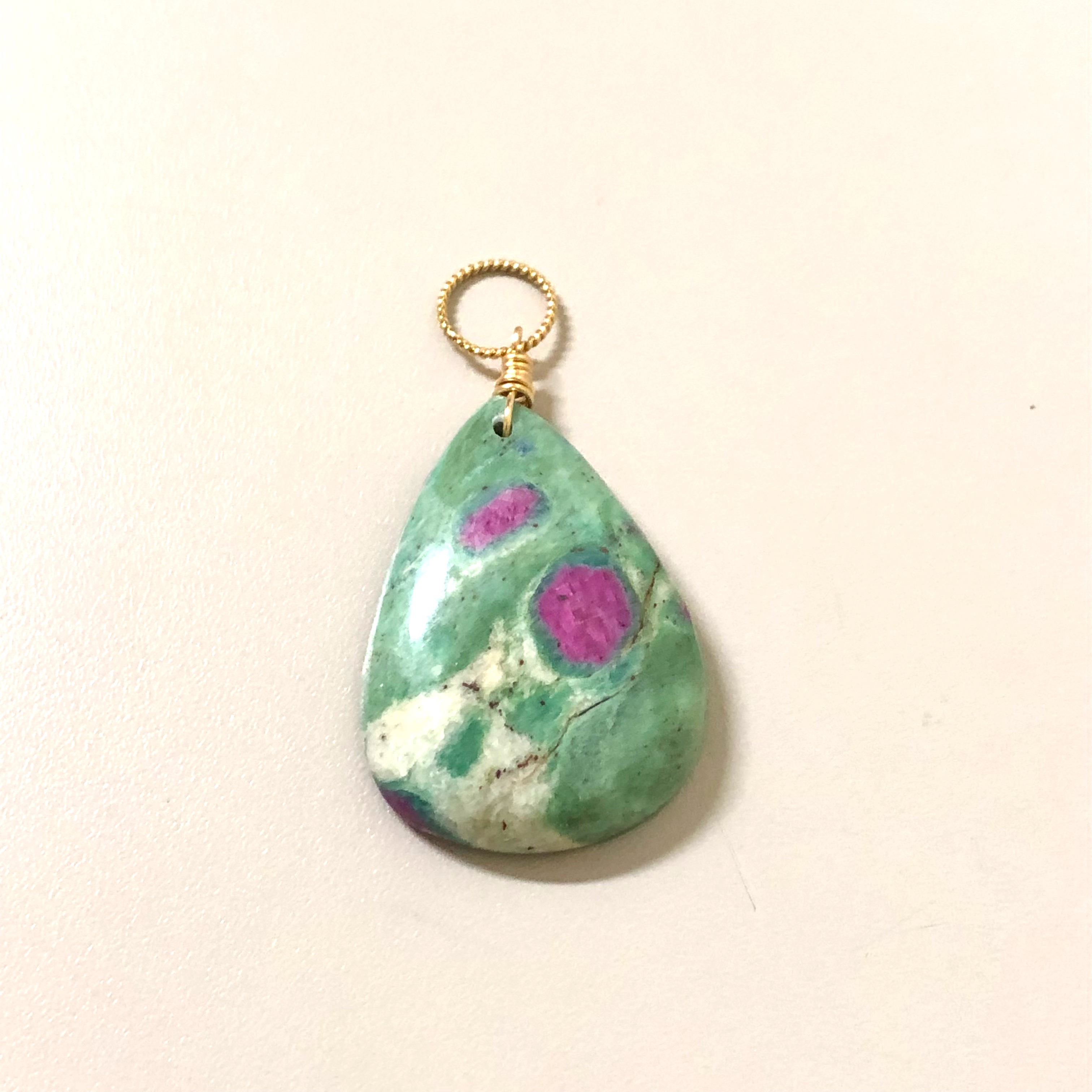 大粒ルビーインフックサイトの一粒チャーム① ☆一点もの 14kgf