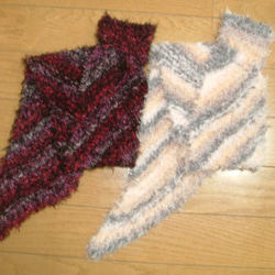 ファーのミニマフラー 斜め編み 色番102 8枚目の画像