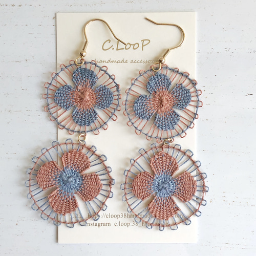 みっちゃん◆一点物✧ドゥルージーレースアゲートピアス✧マルチカラースピネル みっちゃん様専用◇一点物✧ドゥルージーレースアゲートピアス✧マルチ