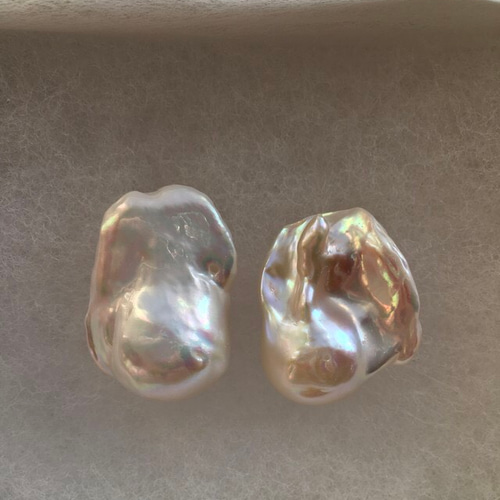 K18 最高品質大粒オイスターバロックパールピアス(G) ピアス