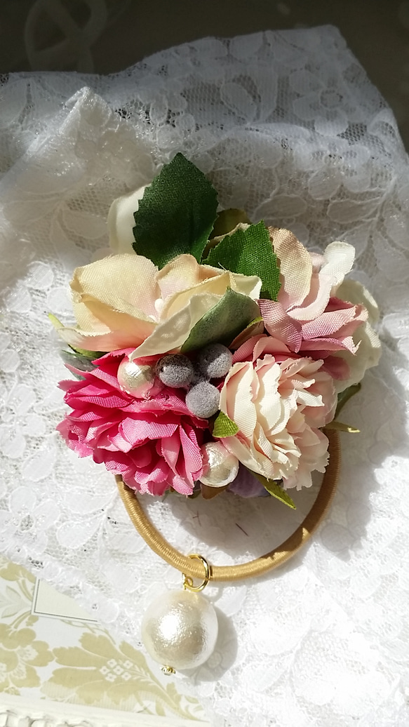 mini rose series5collar(パープル&pink)完売につき受注生産×13 4枚目の画像