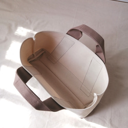 横長トートバック　Aライン 帆布トートバック　帆布トートバッグ シナモン×キナリ 3枚目の画像