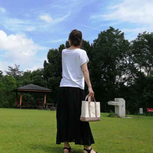 Msize 8号帆布トートバッグ トートバック きなり×シナモン 帆布