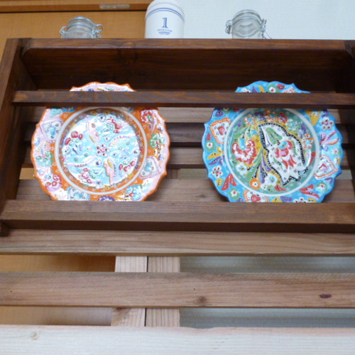 陶芸作品 大皿 高台付き 直径48cm　釉薬 インテリア　ディスプレイ 四寸皿 陶芸家 西川真衣【Galleryてとて】