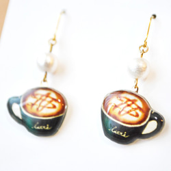 CafeLatte 耳環（填色備註欄） Cafe Latte Art Earrings/Pierce *秋冬 第3張的照片