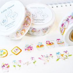 [已售罄] 可食用花卉遮蔽膠帶 | 春天的花朵、糖果和小鳥 (18毫米 x 10米) 第1張的照片