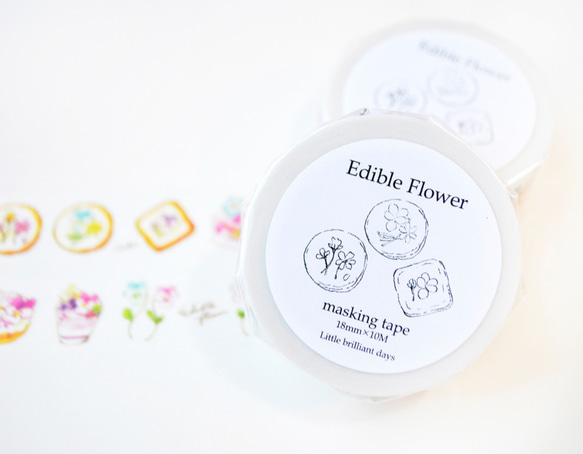[已售罄] 可食用花卉遮蔽膠帶 | 春天的花朵、糖果和小鳥 (18毫米 x 10米) 第4張的照片