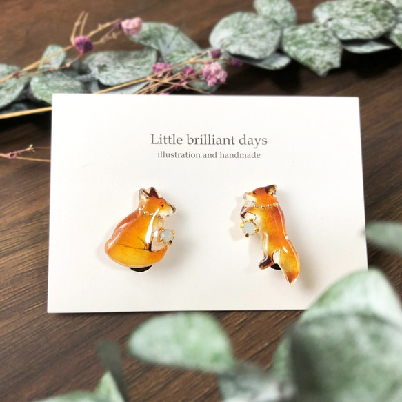 狐狸耳環 Fox Earrings/Piercings Autumn Winter Animal 第1張的照片