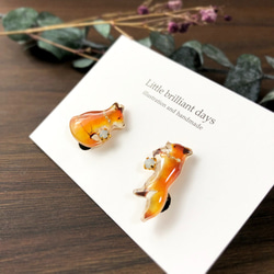 狐狸耳環 Fox Earrings/Piercings Autumn Winter Animal 第3張的照片