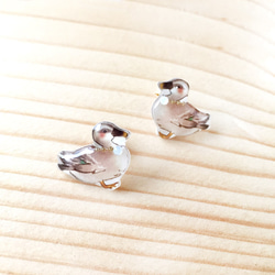 Duck earring【秋冬＊動物かもイヤリング・ピアス 鳥】 4枚目の画像