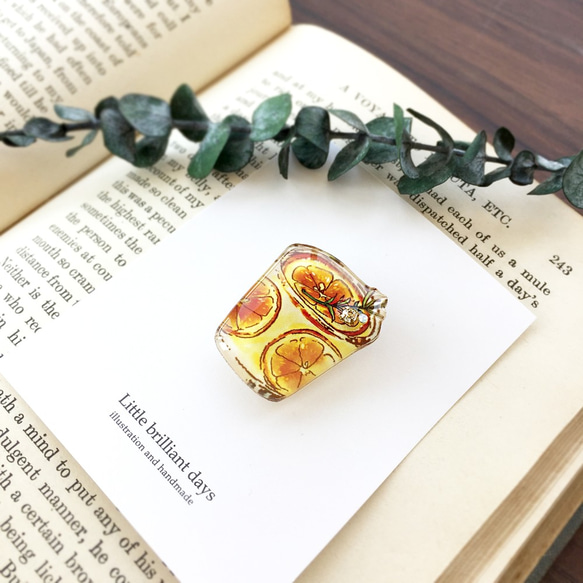 Orange Yogurt sweets brooch｜オレンジヨーグルト瓶スイーツブローチ 2枚目の画像