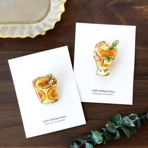 Orange Yogurt sweets brooch｜オレンジヨーグルト瓶スイーツブローチ 4枚目の画像