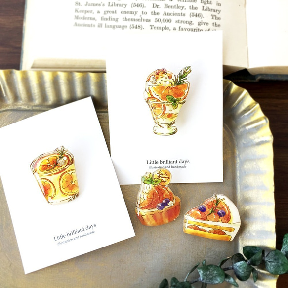 Orange Yogurt sweets brooch｜オレンジヨーグルト瓶スイーツブローチ 6枚目の画像