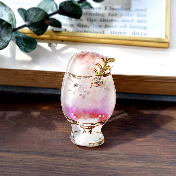 Teasoda brooch -Peach-｜夏のティーソーダブローチ ピーチ 2枚目の画像
