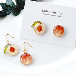 Peach earring｜白桃イヤリング・ピアス〔夏のフルーツ〕 2枚目の画像