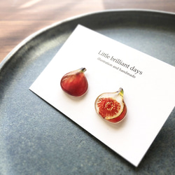 Fig earring｜無花果(いちじく）イヤリング・ピアス〔秋のフルーツ〕 4枚目の画像