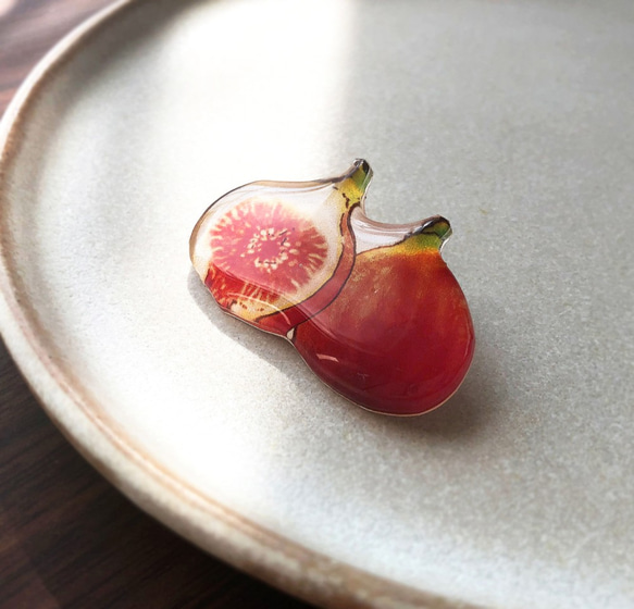 Fig brooch｜無花果（いちじく）のブローチ〔秋のフルーツ〕 3枚目の画像