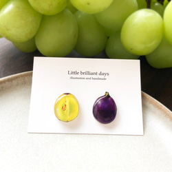 Grape earring｜ぶどうイヤリング・ピアス〔秋のフルーツ〕 2枚目の画像