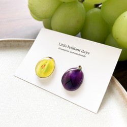 Grape earring｜ぶどうイヤリング・ピアス〔秋のフルーツ〕 3枚目の画像