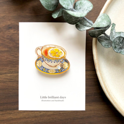 Teacup brooch -lemon-｜レモンティーカップブローチ 4枚目の画像