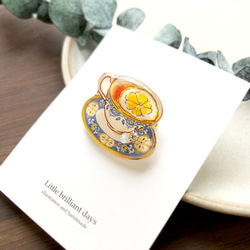 Teacup brooch -lemon-｜レモンティーカップブローチ 5枚目の画像