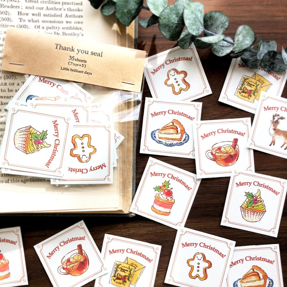 "Merry Christmas!" seal-02【35張】聖誕貼紙包裝 第1張的照片