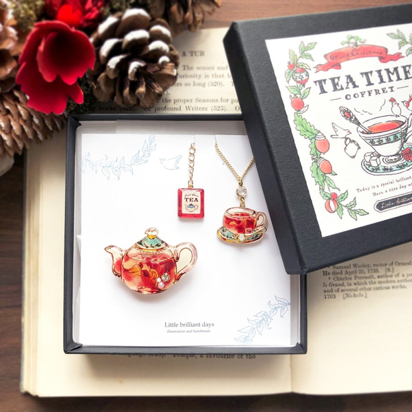 Teatime Christmas Cofflet -Brooch&Necklace-｜クリスマスコフレ ブローチ 1枚目の画像