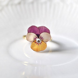 Viola ring｜春のビオラの花リング ホワイトデー 2枚目の画像