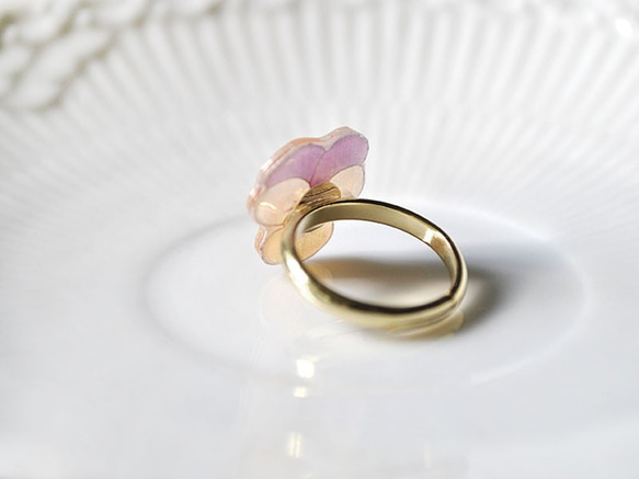 Viola ring｜春のビオラの花リング ホワイトデー 4枚目の画像