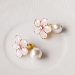 Sakura pierce｜桜の花イヤリング・ピアス〔入学・卒業祝いに♪〕 1枚目の画像