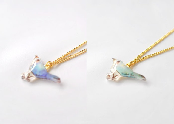 bird necklace｜幸せの青い小鳥ネックレス（色を備考欄に記入下さい） 4枚目の画像