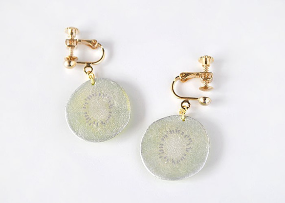 Kiwi earring キウイ 夏 フルーツ イヤリング ピアス 3枚目の画像