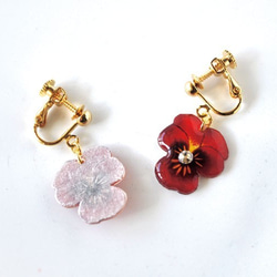 VIOLA EARRING -wine red-（ピアスＯＫ） 2枚目の画像